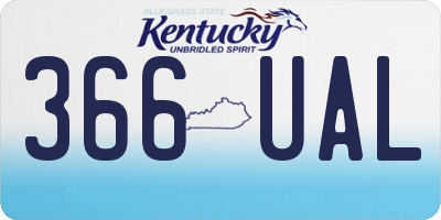 KY license plate 366UAL