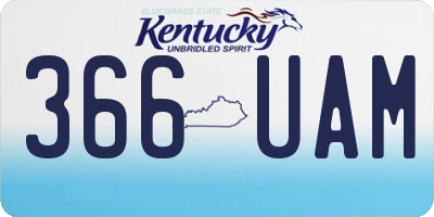 KY license plate 366UAM