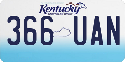 KY license plate 366UAN