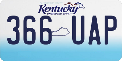 KY license plate 366UAP