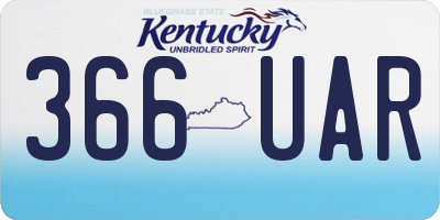 KY license plate 366UAR