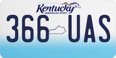KY license plate 366UAS