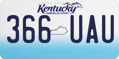 KY license plate 366UAU