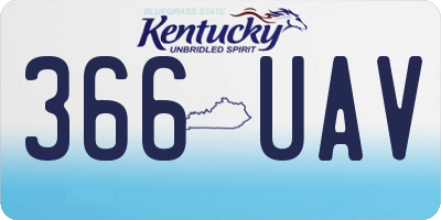 KY license plate 366UAV