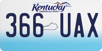 KY license plate 366UAX