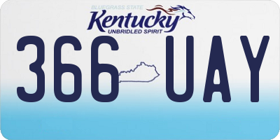 KY license plate 366UAY