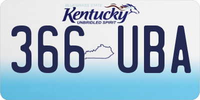 KY license plate 366UBA
