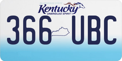 KY license plate 366UBC
