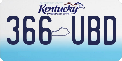 KY license plate 366UBD