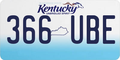KY license plate 366UBE