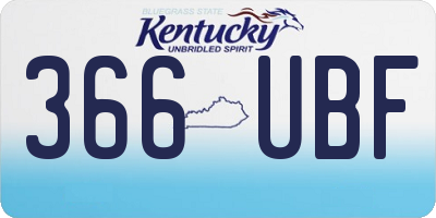 KY license plate 366UBF