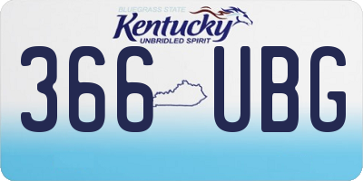 KY license plate 366UBG