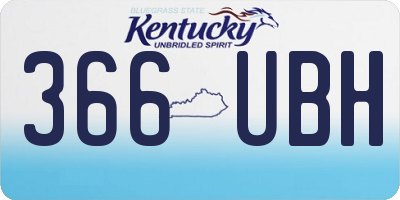 KY license plate 366UBH