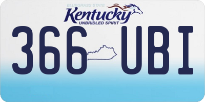 KY license plate 366UBI