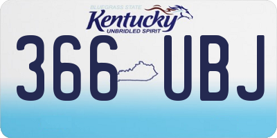 KY license plate 366UBJ