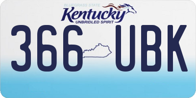 KY license plate 366UBK