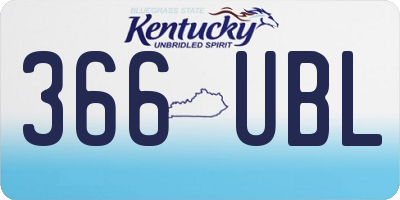 KY license plate 366UBL