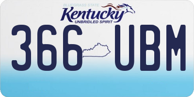 KY license plate 366UBM