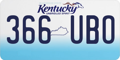 KY license plate 366UBO