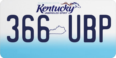 KY license plate 366UBP