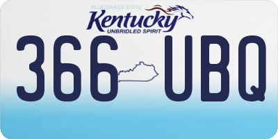KY license plate 366UBQ