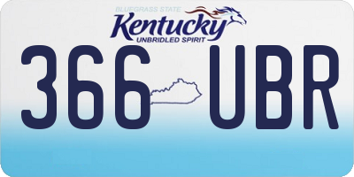 KY license plate 366UBR