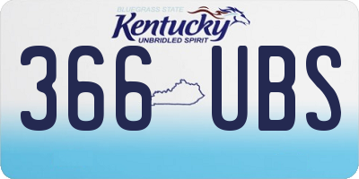 KY license plate 366UBS