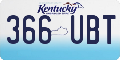 KY license plate 366UBT