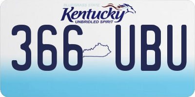 KY license plate 366UBU