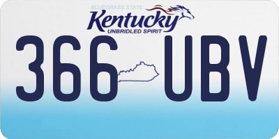 KY license plate 366UBV