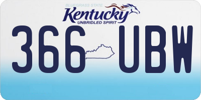 KY license plate 366UBW