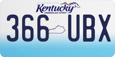 KY license plate 366UBX