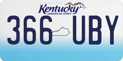 KY license plate 366UBY