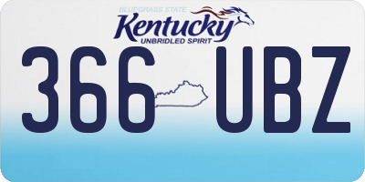 KY license plate 366UBZ