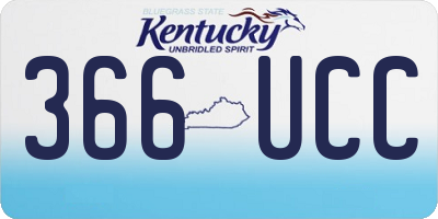 KY license plate 366UCC