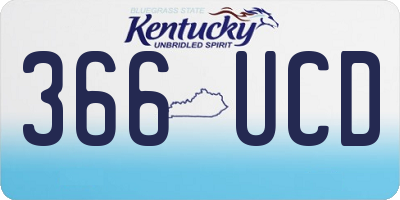 KY license plate 366UCD