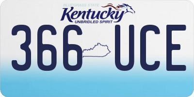 KY license plate 366UCE