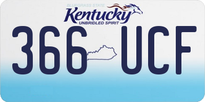 KY license plate 366UCF