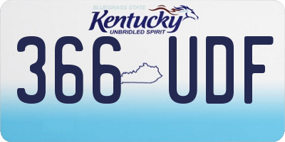 KY license plate 366UDF