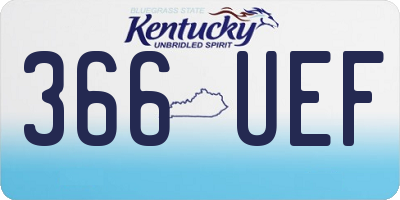 KY license plate 366UEF