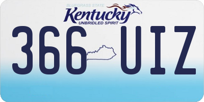 KY license plate 366UIZ