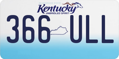 KY license plate 366ULL