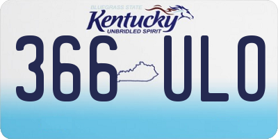 KY license plate 366ULO