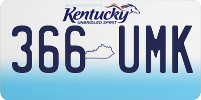 KY license plate 366UMK