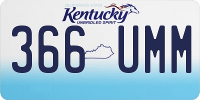 KY license plate 366UMM