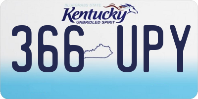 KY license plate 366UPY