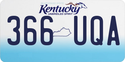 KY license plate 366UQA