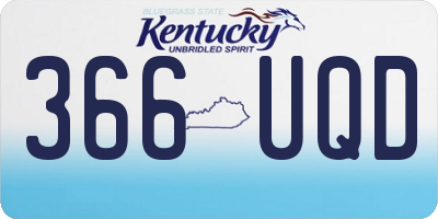 KY license plate 366UQD