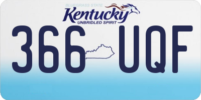 KY license plate 366UQF