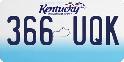 KY license plate 366UQK